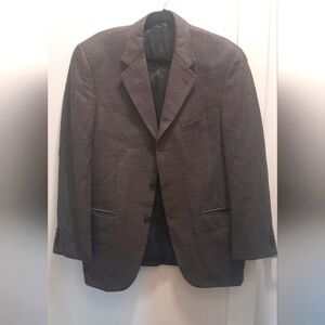 Joseph Abboud Men's Charcoal/ Brown Checkered Blazer Size:38R